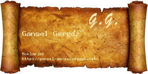 Gansel Gergő névjegykártya